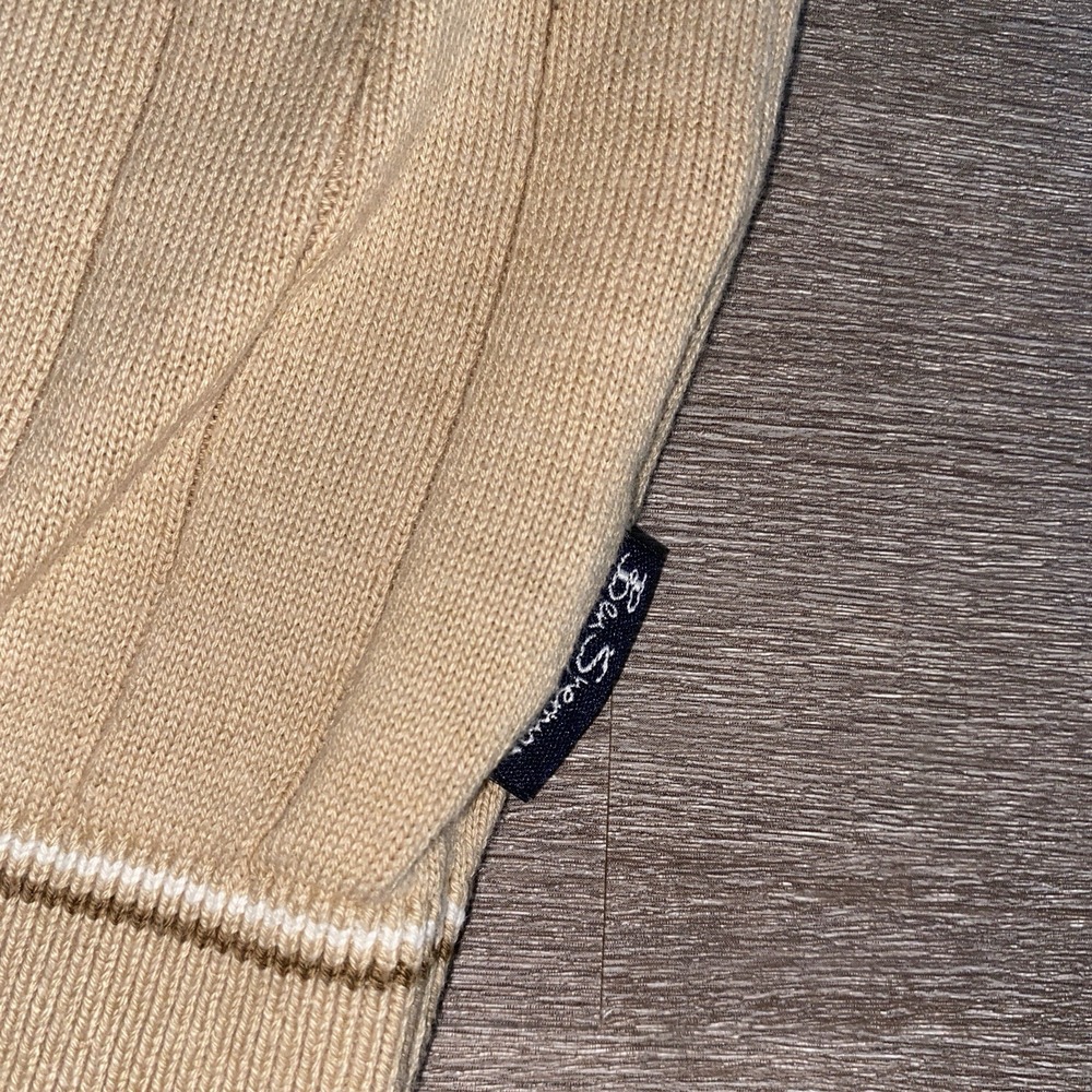 Ben Sherman Vertical Ribbed Cream Beige Knitted Polo W Pocket Size Medium 1372‎ - Picture 5 of 8